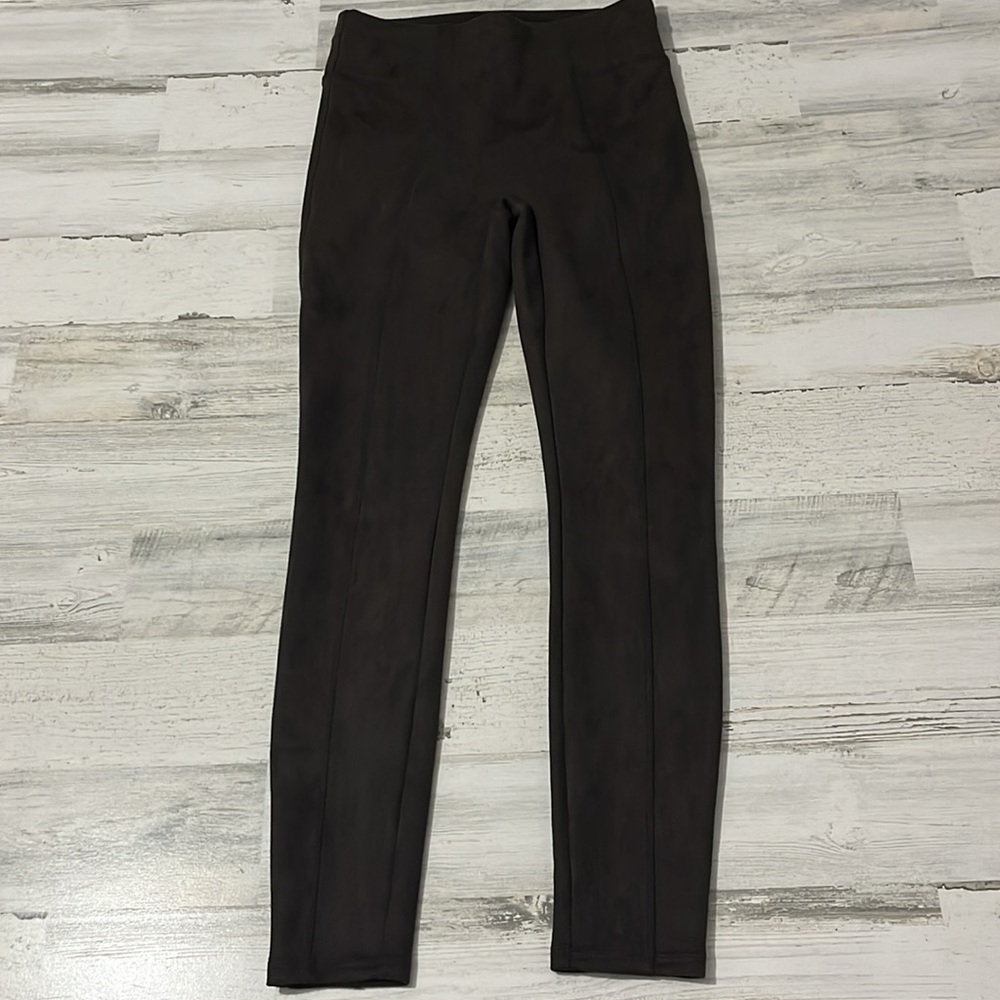 Spanx Chocolate Brown Faux Suede Leggings Size Small - Picture 7 of 13